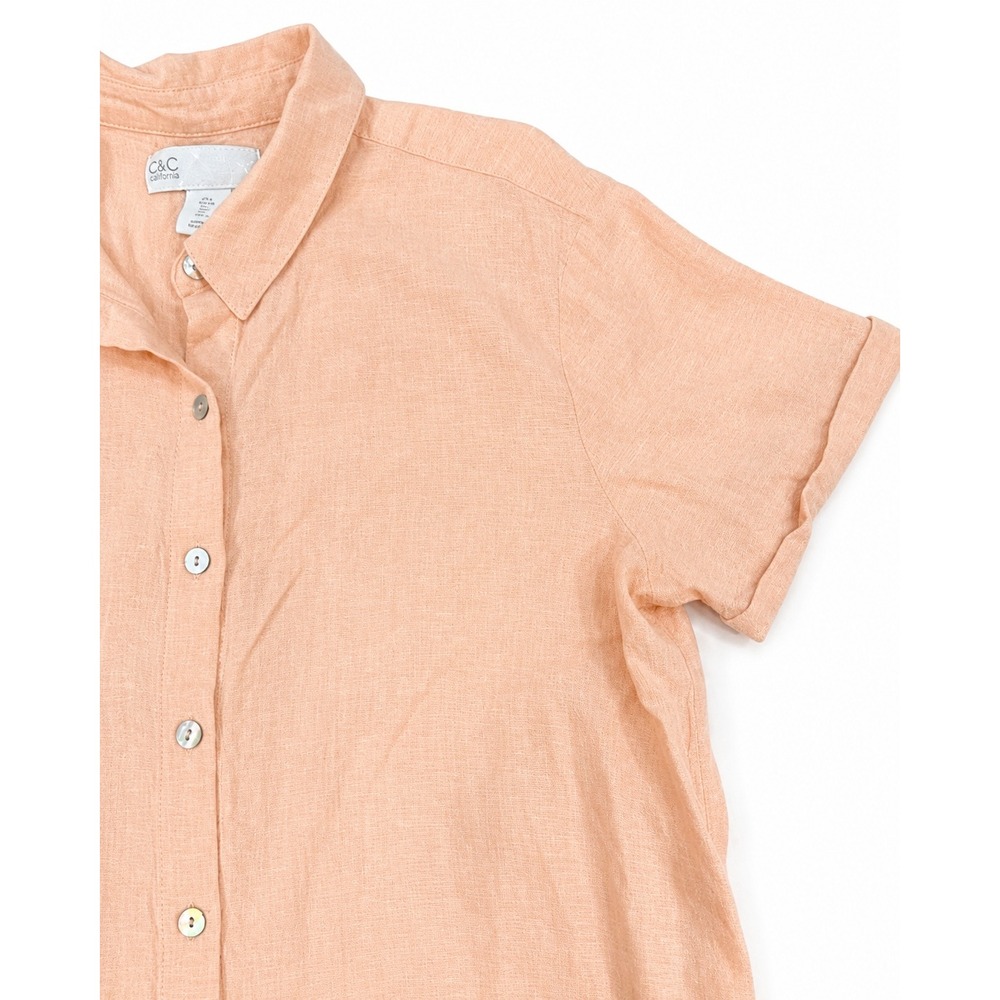 C&C California Peach Button-Front Midi Shirt Dress - Picture 11 of 11